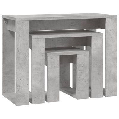 vidaXL Uklapajući stolići 3 kom siva boja betona od konstruiranog drva