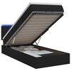 vidaXL Krevet od pjene s madracem i LED-om Crna 100 x 200 cm Tkanina