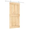 vidaXL Klizna vrata Prirodna i bijela 95 x 210 cm Čvrsta borovina