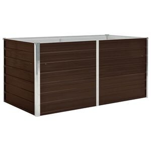 vidaXL Povi&scaron;ena vrtna gredica smeđa 160 x 80 x 77 cm pocinčani čelik
