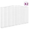 vidaXL Lučne gabionske ko&scaron;are 2 kom 400x30x220/240cm pocinčano željezo