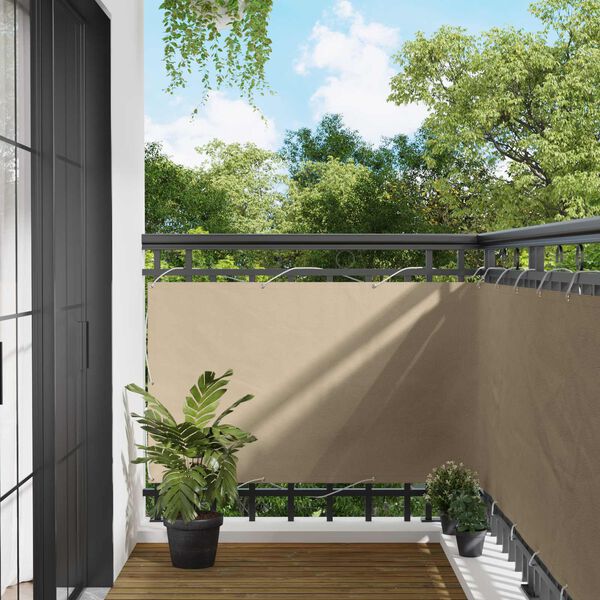 vidaXL Balcony ekran Bež 100 x 200 cm Oxford tkanina