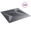 vidaXL Zidne panele Zvijezda 48 pcs Zvijezda siva 50 x 50 cm XPS pjena