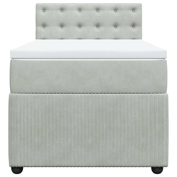 vidaXL Box spring krevet s madracem svjetlosivi 90x190 cm bar&scaron;unasti