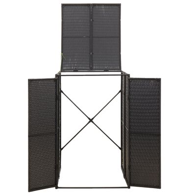 vidaXL Spremište za kantu za smeće crno 70 x 80 x 117 cm od poliratana