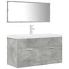 vidaXL 3-dijelni set kupaonskog namje&scaron;taja siva boja betona drveni