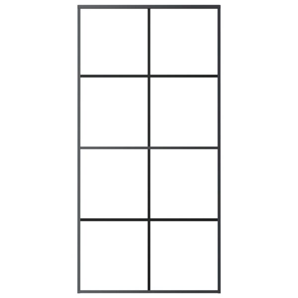 vidaXL Klizna vrata crna 102,5 x 205 od stakla ESG i aluminija cm