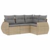 vidaXL 4-dijelni set vrtnih sofa s jastucima bež od poliratana