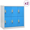 vidaXL Ormarići s ključem 2 kom svjetlosivi/plavi 90x45x92,5 cm čelik