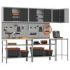 vidaXL Set radnih ormarića s policom s pohranom 10 pcs Crna i Siva