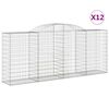 vidaXL Lučne gabionske ko&scaron;are 12kom 300x50x120/140cm pocinčano željezo