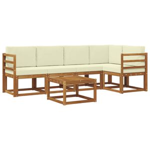 vidaXL Set vanjskih sofa s jastukom 6 pcs Prirodna i krem