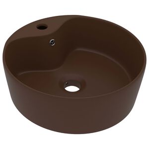 vidaXL Luksuzni umivaonik mat tamnosmeđi 36 x 13 cm keramički
