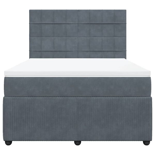 vidaXL Krevet s oprugama i madracem tamnosivi 140x190 cm bar&scaron;unasti