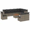 vidaXL 11-dijelni set vrtnih sofa od poliratana s jastucima sivi