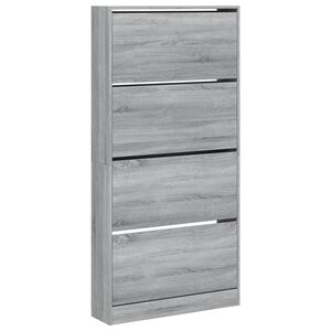 vidaXL Ormarić za cipele s 4 ladice siva boja hrasta 80x21x163,5 cm