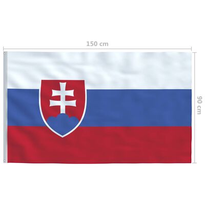 vidaXL Slovačka zastava s aluminijskim stupom 4 m