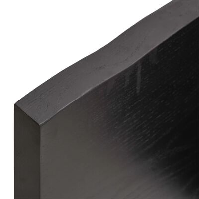 vidaXL Stolna ploča tamnosmeđa 220x40x(2-4) cm obrađena masivna hrast