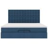 vidaXL Otomanski okvir kreveta s madracima plavi 200x200cm tkanine