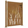 vidaXL Vrtna vrata 100x150 cm Corten čelik dizajn trave