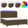 vidaXL Krevet box spring s madracem LED tamnosmeđi 200x200 cm tkanina