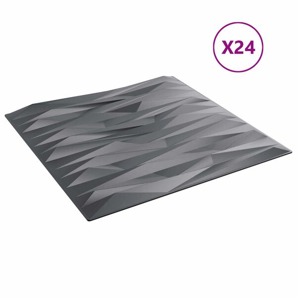 vidaXL Zidne panele 24 pcs Siva od kamena 50 x 50 cm XPS pjena