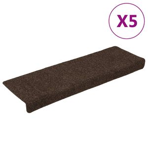 vidaXL Prostirke za stepenice samoljepljive 15 kom 65x21x4 cm smeđe pravokutne rubove