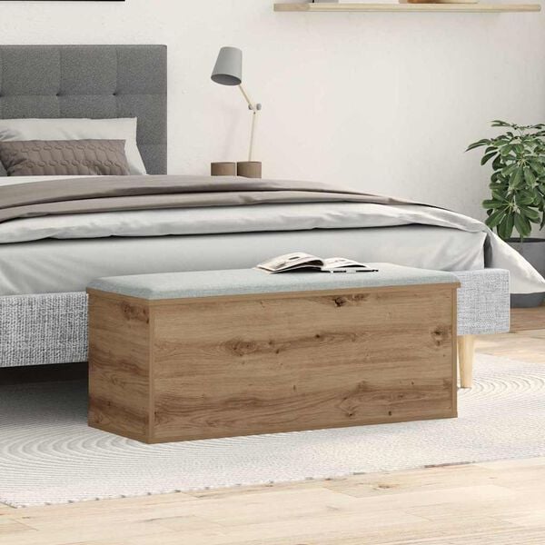 vidaXL Kutija za spremanje s pohranom Umjetnički hrast 90 x 35 x 35 cm