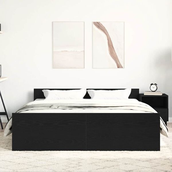 vidaXL Okvir kreveta bez madraca crni hrast 160x200 cm drveni