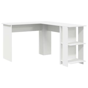 vidaXL Kutni stol Bijelo Konstruirano drvo 140 x 113,5 x 75 cm