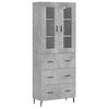 vidaXL Visoka komoda siva betona 69,5x34x180 cm od konstruiranog drva