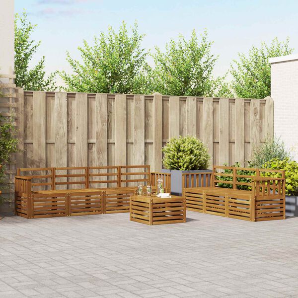 vidaXL Setovi sofa 8 pcs Prirodna Čvrsto drvo akacije