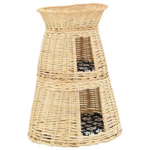 vidaXL 3-dijelni set ko&scaron;are za mačke s jastucima 47x34x60 cm prirodna vrba