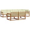 vidaXL Set vanjskih sofa s jastukom 7 pcs Prirodna i krem