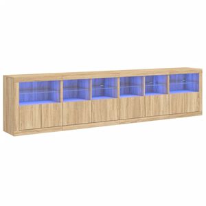 vidaXL Komoda s LED svjetlima boja hrasta sonome 283x37x67 cm