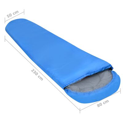 vidaXL Lagana vreća za spavanje plava 15 ℃ 850 g