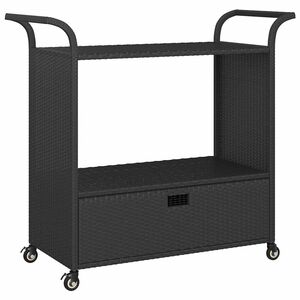 vidaXL Barska kolica s ladicom crna 100 x 45 x 97 cm od poliratana