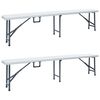 vidaXL Sklopive vrtne klupe 2 kom 180 cm HDPE bijele