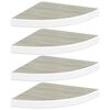 vidaXL Kutne zidne police 4 kom boja hrasta i bijele 35x35x3,8 cm MDF