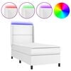 vidaXL Krevet box spring s madracem LED bijeli 100x200 cm umjetna koža