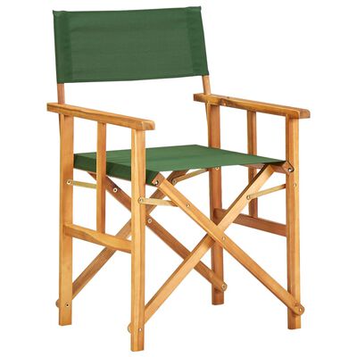 vidaXL Redateljska stolica od masivnog bagremovog drva zelena