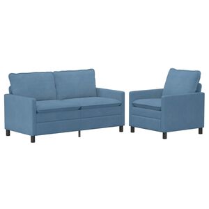 vidaXL Set sofe 2 kom. Plava Tkanina