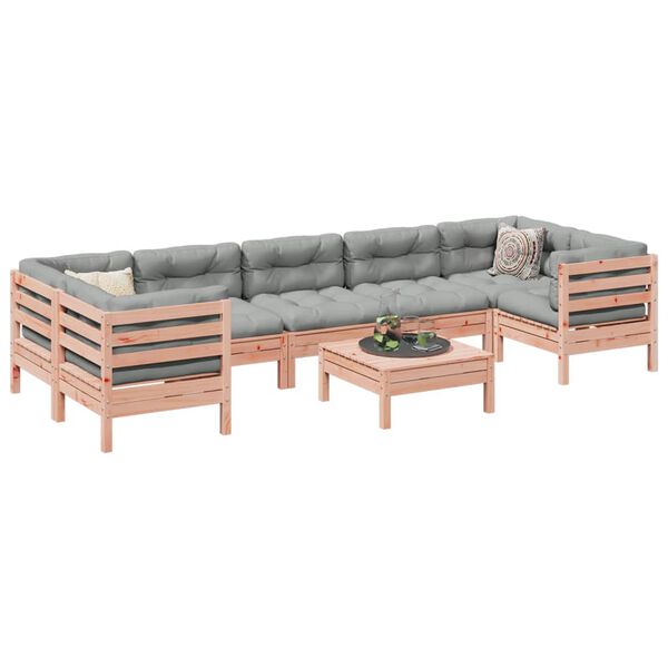 vidaXL 8-dijelni set vrtnih sofa s jastucima masivno drvo duglazije