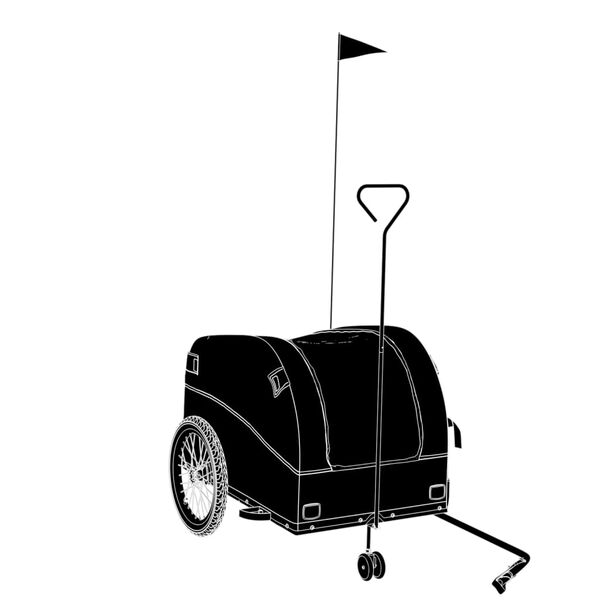 vidaXL Prikolica za bicikl crno-zelena 45 kg željezna