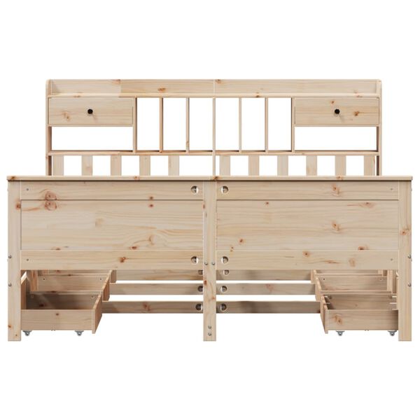 vidaXL Krevet s regalom za knjige bez madraca 180x200 cm od borovine