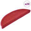 vidaXL Prostirke za stepenice 20 kom 56x17x3 cm crvene poluokrugle