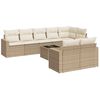 vidaXL 9-dijelni set vrtnih sofa s jastucima bež od poliratana