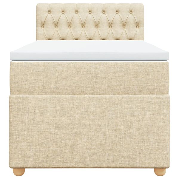 vidaXL Krevet s oprugama i madracem krem 90 x 200 cm od tkanine