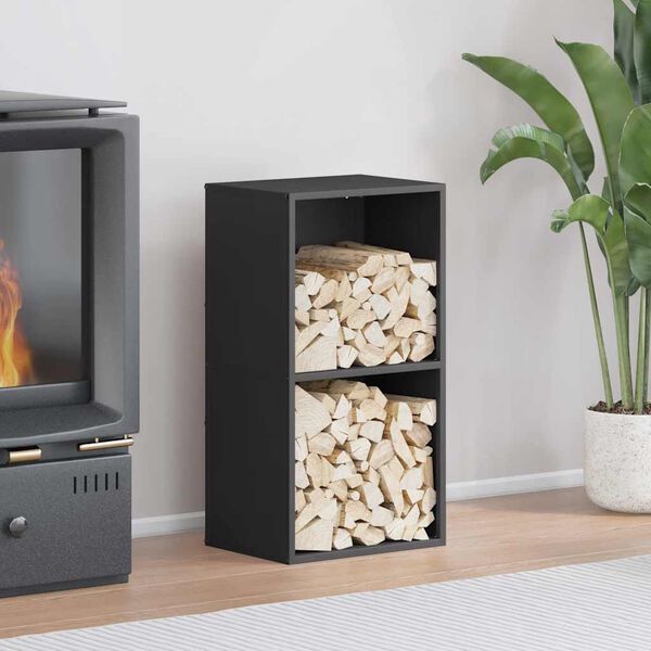 vidaXL Stalak za drva crni 40x30x75 cm hladno valjani čelik