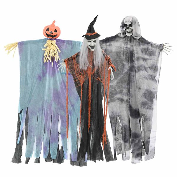 vidaXL Halloween Ob Hanging Ghost 3 pcs &Scaron;areni 61 x 97 cm Poliester